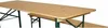 A wooden beer table and bench set on a white background. Produktbild-Vorschau