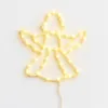 A lit-up angel silhouette made of wire and LED lights against a white background. Produktbild-Vorschau