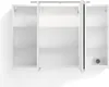 An open, empty, white medicine cabinet with three compartments. Náhled obrázku produktu