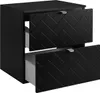 A black bedside table with two drawers, one of which is slightly open. Voir les images du produit