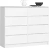 SAVRILA Kommode weiß, 8 Schubladen, 120 cm breit, 99 cm Produktbild-Vorschau 2
