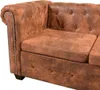 The Living Store Chesterfield Ecksofa 6-Sitzer Kunstleder Produktbild-Vorschau 5