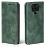 A green flip cover phone case for a Xiaomi Redmi Note 9 is shown from two angles. Produktbild-Vorschau