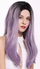 WIG ME UP Perücke Lang Mittelscheitel Ombre Schwarz Violett Produktbild-Vorschau 2