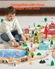 Zestaw drewnianych kolejowych SucceBuy, 39 elementów, Podgląd zdjęcia produktu 3