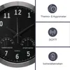 A close-up of a wall clock with inset diagrams and text describing its features. Anteprima dell’immagine prodotto