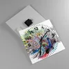 Wanduhr - Quadrat - Glasuhr - Pfau Feder Farbe - 30x30cm - Produktbild-Vorschau 2