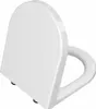 A white toilet seat is shown from a slightly elevated side angle against a white background. Produktbild-Vorschau