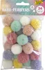folia Woll-Pompons "Pastell" 24 Stück farbig sortiert Produktbild-Vorschau 2