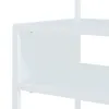 A close-up view of a white metal shelf unit. Produktbild-Vorschau
