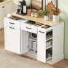 Sideboard Kommode Anrichte mit Mülleimerfach & Gewürzregal, Produktbild-Vorschau 4