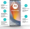 A marketing image showcasing a screen protector for a Motorola Edge 50 Fusion, highlighting its features with text and icons. Produktbild-Vorschau
