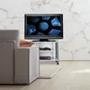 Tavolino TV Relaxdays con rotelle, 2 ripiani, supporto per Anteprima dell’immagine prodotto 5