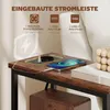 HOMCOM bijzettafel met oplaadstation, stalen frame en 2 Productafbeelding-voorbeeld 4
