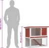 vidaXL Kaninchenstall 1 Tür Rot Holz Produktbild-Vorschau 7