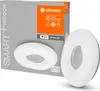The image shows the packaging of a smart LED ceiling light, with the product itself also visible. Produktbild-Vorschau