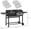 Grill gazowy na węgiel drzewny Outsunny z 2+1 palnikami, Podgląd zdjęcia produktu 3