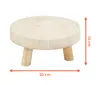 A wooden plant stand with dimensions indicated. Voir les images du produit