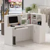 L-Eck Empfangstheke 140x80x120cm Weiß, Eckkasse mit Produktbild-Vorschau 2