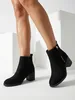 Royalfashion Schwarze Damenstiefel aus Öko-Wildleder Produktbild-Vorschau 2