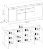 Sideboard 200 cm breit weiß mit Eiche SUTTON-61 Produktbild-Vorschau 6