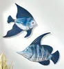2x Wanddeko "Fische" aus Metall, 28 + 36 cm, Deko maritim, Produktbild-Vorschau 1