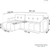 FurMeb24 ECKSOFA SENNA L-form 277 x 143 cm - BEIGE - mit Produktbild-Vorschau 7