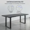 A black adjustable height desk frame is shown in a studio setting with diagrams illustrating its size compatibility. Anteprima dell’immagine prodotto