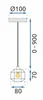 Diagram showing the dimensions of a pendant light. Podgląd zdjęcia produktu