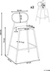 BELIANI Barhocker 2er Set Hellbeige / Holzoptik aus Metall Produktbild-Vorschau 7