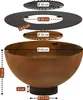 Diagram showing the dimensions of a fire pit and its accessories. Náhľad obrázku produktu