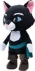 A plush toy of a black cat wearing a teal sash and brown boots. Podgląd zdjęcia produktu