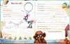 An open page of a children's 'friendship book' with various prompts and illustrations. Voir les images du produit
