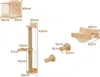 A collection of wooden cat furniture components with dimensions labeled. Produktbild-Vorschau