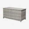 sweeek - Gartenkiste aus Polyrattan 162x82cm - Grautöne Produktbild-Vorschau 1