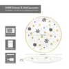A plate with a snowflake and star pattern, along with icons indicating product features. Náhled obrázku produktu