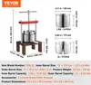 A diagram showing a fruit press with dimensions and capacity details. Náhľad obrázku produktu