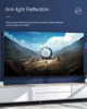 A large television screen displaying a futuristic landscape, placed on a white cabinet. Produktbild-Vorschau