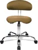 A brown ergonomic office chair with a chrome base and wheels, shown from the front on a white background. Produktbild-Vorschau
