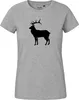Huuraa Damen T-Shirt Hirsch Silhouette XXL Sport Grey Bio Produktbild-Vorschau 2
