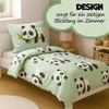 A child's bed with panda-themed bedding in a bedroom setting. Produktbild-Vorschau