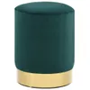 Hocker Dunkelgrün und Golden Samt 28 x 36 cm Produktbild-Vorschau 1