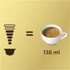 An infographic showing one coffee capsule equals one cup of coffee. Produktbild-Vorschau
