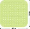 A green bath mat with suction cups, featuring dimensions. Produktbild-Vorschau