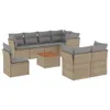 Design 9-tlg. Garten-Sofagarnitur mit Kissen Beige Poly Produktbild-Vorschau 2
