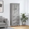 Buffet haut Sonoma gris 69,5x34x180 cm Bois d'ingénierie Voir les images du produit 2
