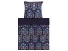 A duvet cover and pillowcase set with a dark blue background and a colorful floral pattern. Náhled obrázku produktu