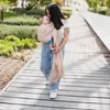 BOBA Ring Sling Dětský nosič/šátek z lnu, pudrově růžová Náhled obrázku produktu 3