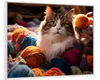 Wallario Wandbild Katze in einem Berg von Wollknäuel, Produktbild-Vorschau 2