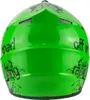 The back view of a green motocross helmet with black graphics and text. Anteprima dell’immagine prodotto